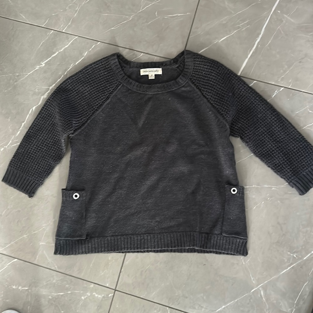 Dark Grey Stylish Crop Sweater - Size S